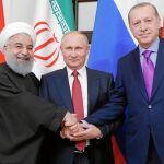 Putin recibió en la ciudad de Sochi a Hasan Rohani y Tayyip Erdogan