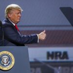 Donald Trump hoy, durante su intervención ante la Asociación Nacional del Rifle, en Atlanta.