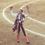 El diestro Ricardo Frausto, tras cortar un trofeo en la plaza de toros Nuevo Progreso