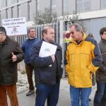 El presidente autonómico de CSI-F, Carlos Hernando, junto con el delegado sindical de CSI-F Castilla y León en Tragsa, Arturo Peñín visitan a los trabajadores de la compañía