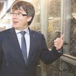 Puigdemont, ayer en Massachusetts, con Romeva