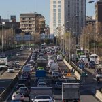 Un atasco en una de las entradas a la ciudad de Madrid