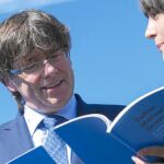 Puigdemont, ayer, en un acto en Barcelona sobre la estrategia de los gobiernos en Twitter