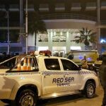 Fuerzas de seguridad egipcia junto al hotel Bella Vista en Hurghada, en el Mar Rojo.