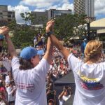 Imagen acto al que ha asistido Lilian Tintori hoy en Caracas dentro de la campaña "Por la libertad".