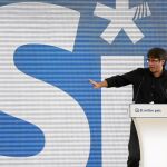 Puigdemont durante el acto de partido celebrado ayer