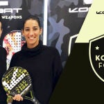 Teresa Navarro, en su firma con Kombat Padel