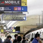 Imagen de la huelga del metro de la psada edición del Mobile World Congress