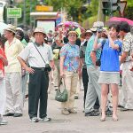 Turistas japoneses en Valencia.