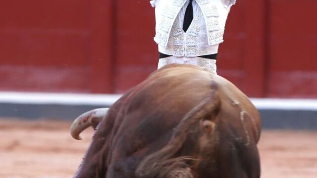Imagen de Juan del Álamo banderilleando hoy en Salamanca / EFE