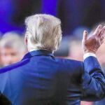 El presidente norteamericano, Donald Trump, en el campeonato de fútbol colegial celebrado en Atlanta la pasada madrugada