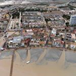 Imagen aérea del municipio murciano de Los Alcázares, totalmente anegado por el agua