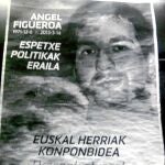 Reproducción del cartel de homenaje al etarra fallecido, Ángel Figueroa, con el que se ha inundado la localidad navarra de Lesaka
