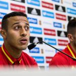 Thiago y Koke, durante la comparecencia ante los medios de esta mañana