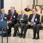 Los ex directivos de Novacaixagalicia, en el comienzo del juicio en la Audiencia Nacional, en julio de 2015