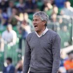 Quique Setién, durante un partido