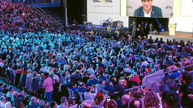 Puigdemont intervino ayer desde Bélgica en el acto de presentación de su nueva plataforma política, llamada La Crida