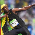 Bolt en su gesto más característico