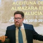 El consejero de Agricultura, Pesca y Desarrollo Rural, Rodrigo Sánchez Haro, durante la reunión del aforo del aceite de oliva, ayer en Jaén/ Foto: Efe