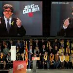 Carles Puigdemont, durante una videoconferencia celebrada ayer
