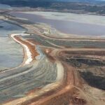 Vista aérea de la zona de las balsas vinculadas a la mina onubense de Riotinto