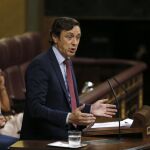 Rafael Hernando, portavoz parlamentario del PP, durante su intervención.