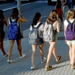 Un grupo de escolares en plena polémica por el goteo de quejas de adoctrinamiento que se suceden en las escuelas catalanas. Efe
