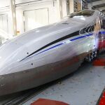 Imagen de archivo del modelo CSR tren Bala, durante su presentación en Qingdao, provincia china de Shandong