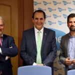 El presidente de Iberaval, José Rolando Álvarez, junto a Luis Tudanca y José Francisco Martín / Miriam Chacón/Ical