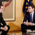 Mariano Rajoy y Albert Rivera durante la reunión mantenida el pasado mes de febrero