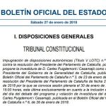 El BOE publica el auto del TC sobre la investidura de Puigdemont