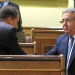El portavoz del Grupo Popular en el Ayuntamiento de Sevilla, Juan Ignacio Zoido, en el Congreso de los Diputados