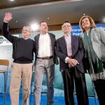 Juan Ignacio Zoido, Juanma Moreno, Cristóbal Montoro y Fátima Báñez, ayer en Córdoba.