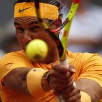 Nadal durante el partido con Gael Monfils/Foto: Ap