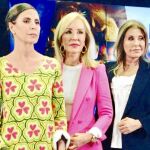 Carmen Lomana en «LA RAZÓN DE... Agatha», junto a Purificación García y Agatha Ruiz de la Prada