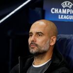 Guardiola durante un partido de Champions League con el Manchester City