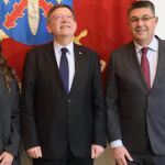 Las investigaciones sobre la financiación ilegal afectan tanto al PP como al Bloc. En la imagen, Oltra, Puig y Morera