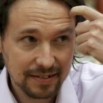 El secretario general de Podemos, Pablo Iglesias, durante la reunión de la Diputación Permanente del Congreso.