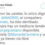 Willy Toledo llama «derechista» a Carmena y «mediocre lamebotas» al sustituto del concejal cesado