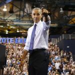 Barack Obama durante el mitin demócrata en Florida