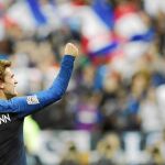Griezmann celebra uno de sus goles en el partido ante Alemania, ayer en París