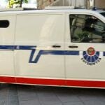 Furgón policial que traslada al maestro de artes marciales de Bilbao Juan Carlos Aguilar.