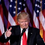 Donald Trump, durante su intervención tras conocerse que había ganado las elecciones de Estados Unidos.