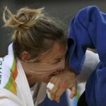 Laura Gómez durante el combate