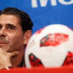 Fernando Hierro durante la rueda de prensa en Moscú/Foto: Reuters