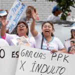 Seguidores de Fujimori se manifestaron en Lima a favor del indulto concedido por el Gobierno