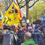 Imagen de la manifestación ayer en Bruselas.