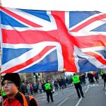 Manifestación pro brexit en el centro de Londres, ayer