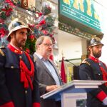El delegado de Salud, Seguridad y Emergencias, Javier Barbero, en un acto con los bomberos