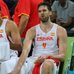 Pau Gasol durante el partido de ayer